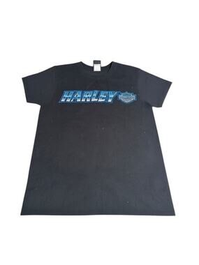 Harley-Davidson Lake Charles Louisiana Dealer T-Shirt Mens L Black Alligator